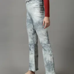 showoffff SHOWOFF Grey Tie & Dye Mid Rise Jeans image 3
