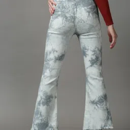 showoffff SHOWOFF Grey Tie & Dye Mid Rise Jeans image 2