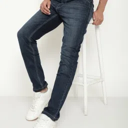 Octave Dark Blue Cotton Regular Fit Jeans image 4