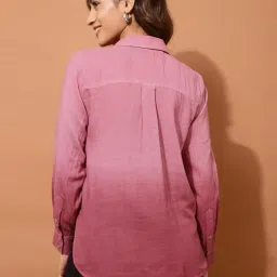 Fabindia Pink Cotton Tie & Dye Shirt image 2