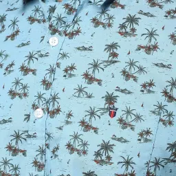 Louis Philippe Jeans Blue Cotton Slim Fit Printed Shirt image 4