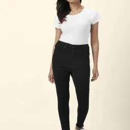 People by Pantaloons Black Mid Rise Jeans image 4