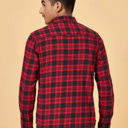 Coolsters by Pantaloons Kids Red & Black Cotton Chequered Full Sleeves Shirt image 2