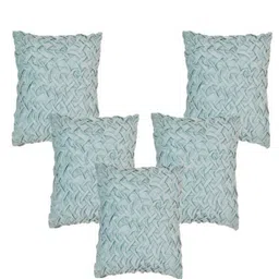 RRC Turquoise Blue Set of 5 Velvet Square Cushion Covers image 2