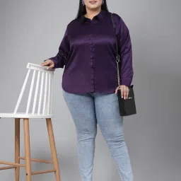 Style Quotient Purple Regular Fit Shirt image 4