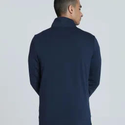 Puma Club Navy Cotton Regular Fit Logo Printed Jacket image 2