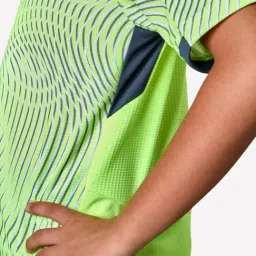 Kipsta By Decathlon Boys Neon Yellow Short-Sleeved Football T-Shirt image 5