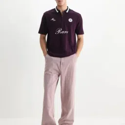 Rare Rabbit Purple Relaxed Fit Printed Polo T-Shirt image 5