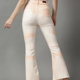 showoffff SHOWOFF Peach Tie & Dye Mid Rise Jeans image 2