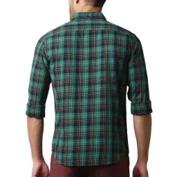 Basics Green Lake Cotton Slim Fit Checks Shirt image 2