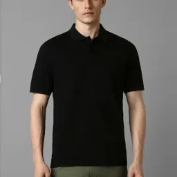 Louis Philippe Black Cotton Regular Fit Polo T-Shirt-image-47