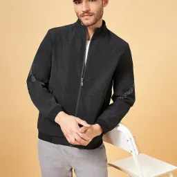 Urban Ranger by Pantaloons Black Regular Fit Printed Jacket image 4