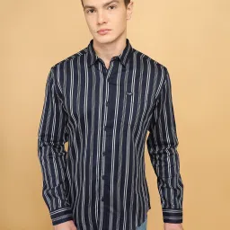 Wrangler Navy Regular Fit Striped Shirt image 4
