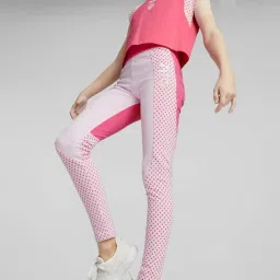 Puma Kids MIRACULOUS White & Pearl Pink Cotton Printed Tights image 4