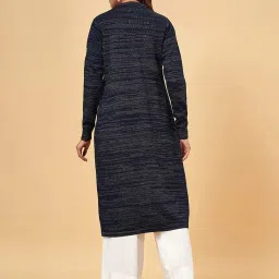 YU by Pantaloons Navy Self Pattern Shrug image 2