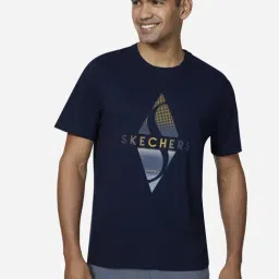 Skechers Navy Regular Fit Printed T-Shirt-picture-43