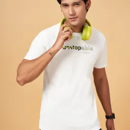 Ajile by Pantaloons White Slim Fit Printed T-Shirt image 4