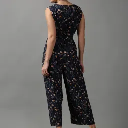 showoffff SHOWOFF Navy Cotton Printed A-Line Jumpsuit image 2