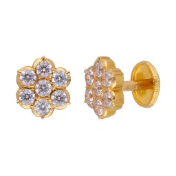 C. Krishniah Chetty Group Gold Celestial Blossom Cubic Zirconia Earrings image 2