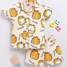 YK X Tinyo Boys Garfield Printed Pure Cotton Shirt with Shorts-picture-36
