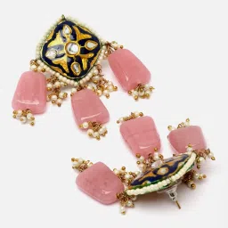 Dugran By Dugristyle Pink & Blue Drop Earrings for Women image 4