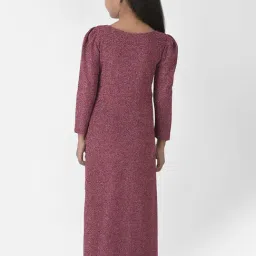 Eavan Kids Onion Pink Self Full Sleeves Gown image 2