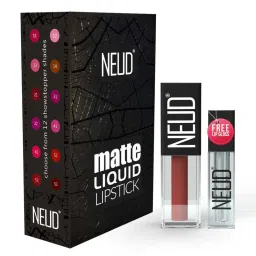 Neud Matte Liquid Lipstick Combo Jolly Coral & Perfect Pout with Two Lip Gloss Free image 3