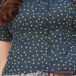 Moomaya Teal Cotton Printed Top image 3