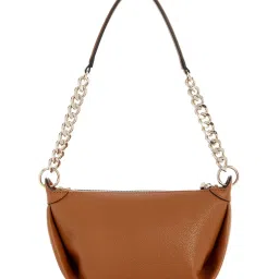 Guess Cognac Solid Meridian Top Zip Shoulder Bag image 2