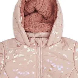 Pantaloons Junior Peach Cotton Printed Full Sleeves Jacket image 4