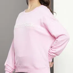 Tommy Hilfiger Iconic Pink Logo Regular Fit Sweatshirt image 4