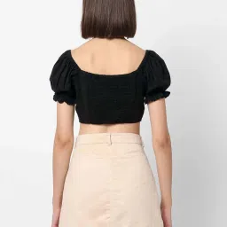 VASTRADO Black Textured Top image 2