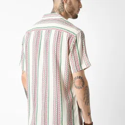 Vastrado Multicolored Relaxed Fit Striped Shirt image 2