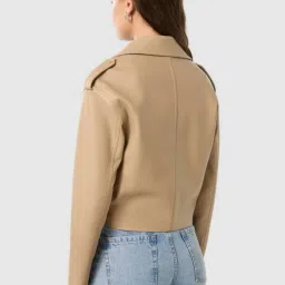 Forever New Beige Regular Fit Solid Coat image 2