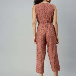 showoffff SHOWOFF Peach Floral Printed Jumpsuit image 2