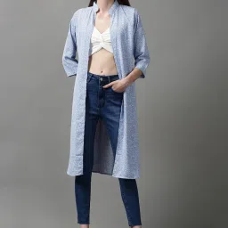 showoffff SHOWOFF Blue Printed Longline Shrug image 1