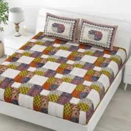 Living Roots Printed Blue 240 TC Cotton Bedsheet with 2 Pillow Covers-image-65