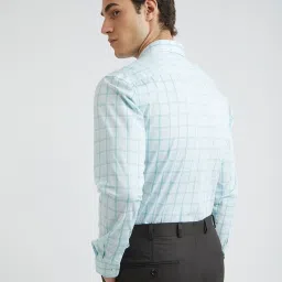 Park Avenue White Slim Fit Check Shirt image 2