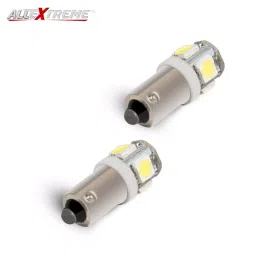 AllExtreme EX2WT10 5 LED BA9S Parking Light Super Bright Projector Pilot Interior Wedge Dome Trunk License Plate Lamp Bulb for Car Bike and Motorcycle (2W, White, 2 PCS) image 2