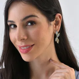 Sohi Gold Plated Designer Stud Earrings image 2