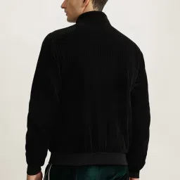 Iconic Black Regular Fit Texture Jacket image 2