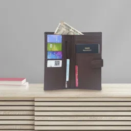 Kara Brown Leather Tri-Fold Wallet for Men image 2