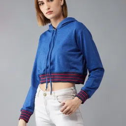 DOLCE CRUDO Azure Blue Textured Sweatshirt image 3