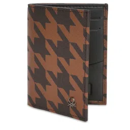 United Colors of Benetton Catarino Tan Leather Printed Bi-Fold Wallet image 2