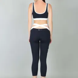 N-Gal Navy & White Printed Sports Bra With Tights Set image 2