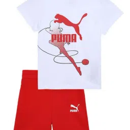 Puma Kids X MIRACULOUS White & Red Cotton Printed T-Shirt Set-image-49