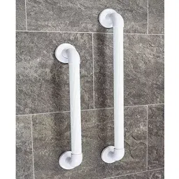 Implemental ABS Plastic Nylon 203.2 mm (8 Inch) White Grab Rail Bar for Bathroom Safety, (Set of 8) image 3