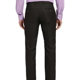 Arrow Dark Brown Regular Fit Checks Trousers image 2