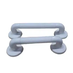 Implemental ABS Plastic Nylon 203.2 mm (8 Inch) White Grab Rail Bar for Bathroom Safety, (Set of 8) image 4