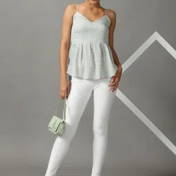 showoffff SHOWOFF Blue Floral Print Peplum Top image 4